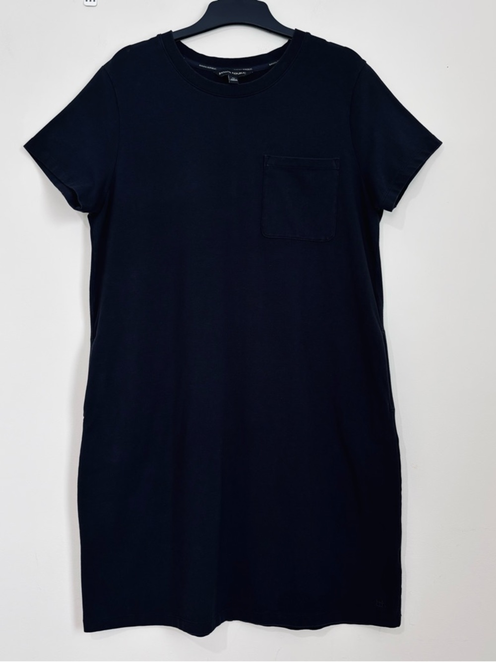 Banana Republic slouchy office black short sleeve pullover T-shirt dress Women M - Picture 3 of 16